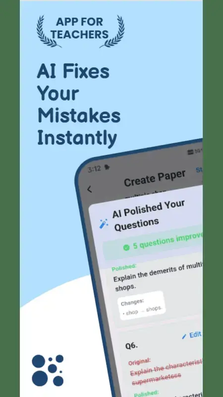 PaperCraft: AI fixes grammar and spelling in your questions